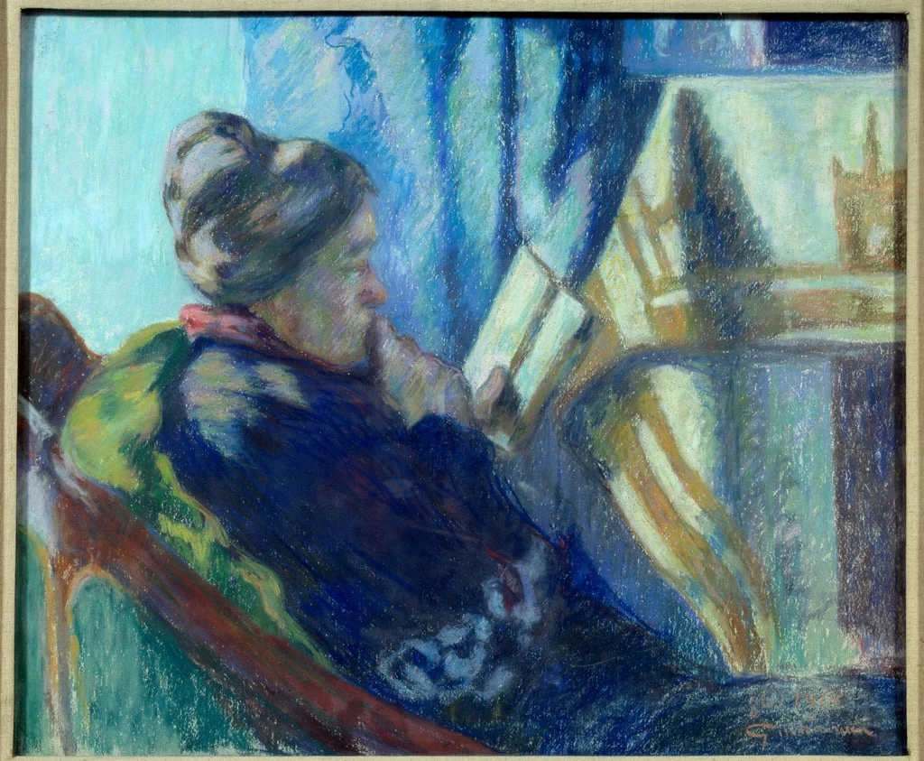 Donna vecchia in lettura - La banchina della Senna nei dintorni di Parigi